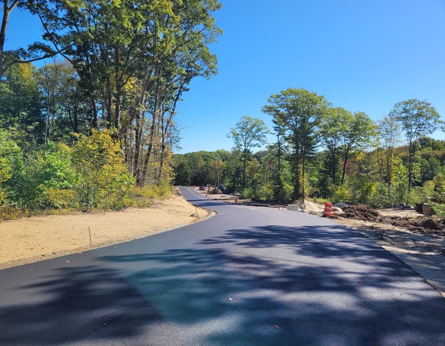 View down Summit Ridge Drive, Cape Elizabeth — part of the new Jordan Ridge subdivision
