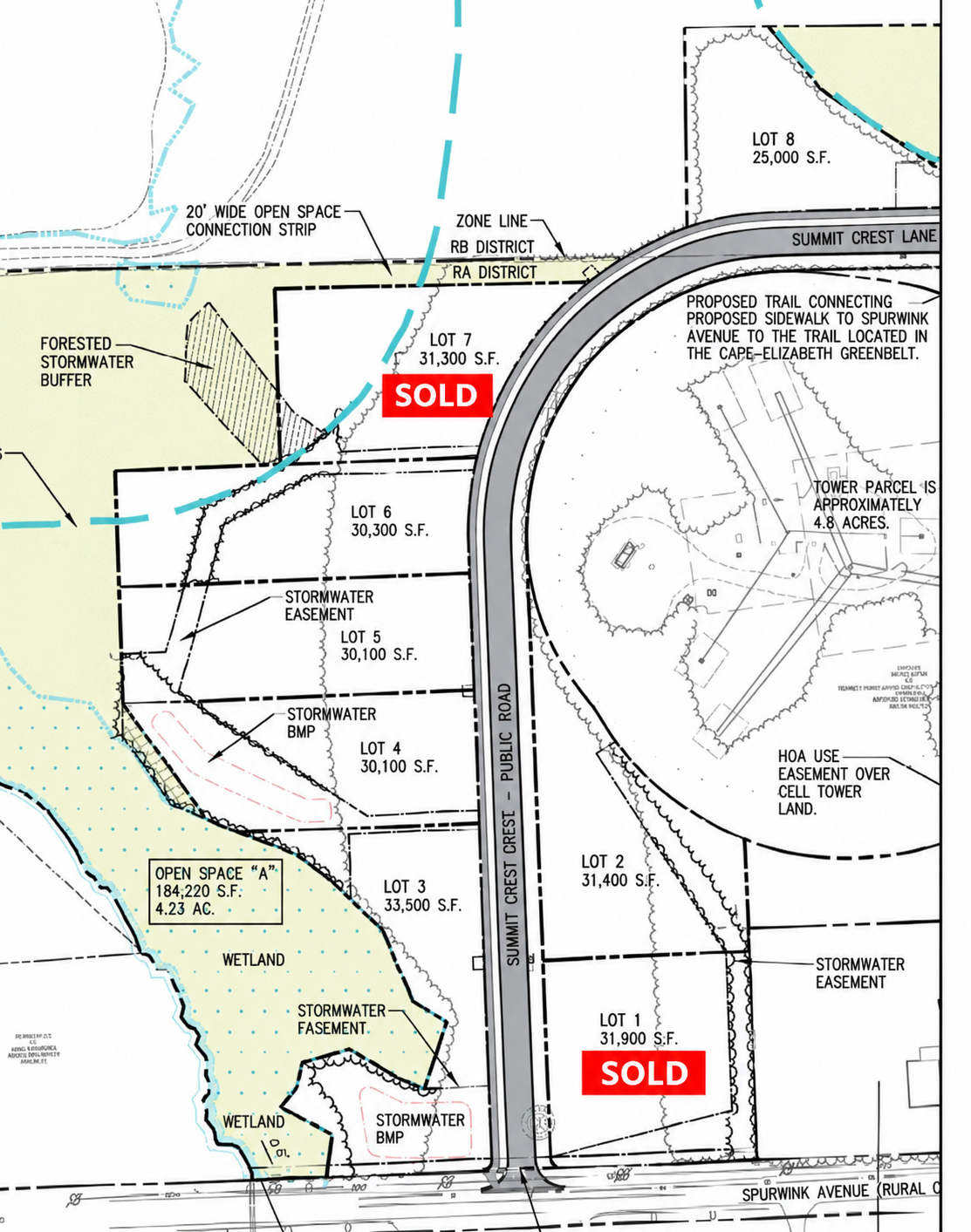 Jordan Ridge Phase 1 lot plan — Cape Elizabeth, ME 04107